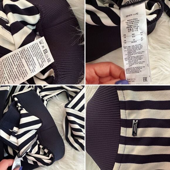 NWOT like new condition Armani exchange striped bomber jacket - Picture 15 of 16